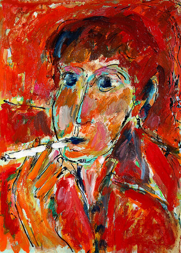 Julie la rousse fumant van Jean Mirre, Schilderij te koop op Singulart