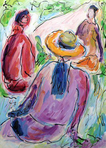 Chapeau d'après Gauguin di Jean Mirre, Pittura in vendita su Singulart