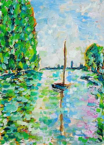 Mouillage d'après Monet von Jean Mirre, Malerei kaufen auf Singulart