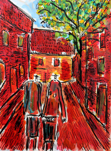 Rouge brique di Jean Mirre, Pittura in vendita su Singulart