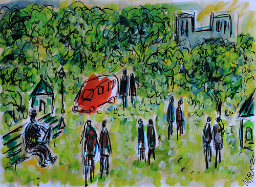 Au bois by Jean Mirre, 회화 for Sale on Singulart