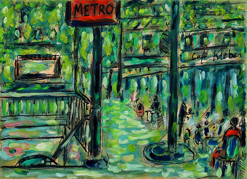 Café Kléber par Jean Mirre, Peinture en vente sur Singulart