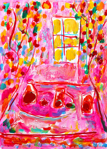Maison rose par Jean Mirre, Peinture en vente sur Singulart