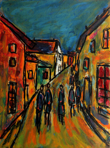 Promenade nocturne di Jean Mirre, Pittura in vendita su Singulart