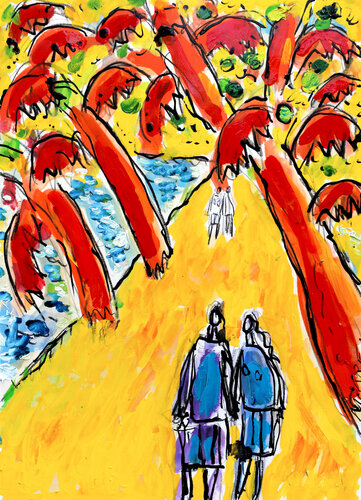 Vacances à deux par Jean Mirre, Peinture en vente sur Singulart