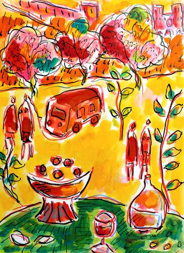 exLa bonne table par Jean Mirre, Peinture en vente sur Singulart