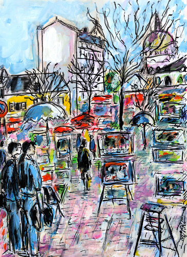 Hiver aux puces van Jean Mirre, Schilderij te koop op Singulart
