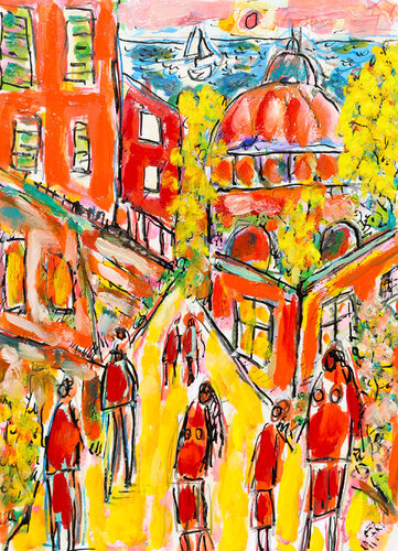 Retour de plage by Jean Mirre, Painting for Sale on Singulart