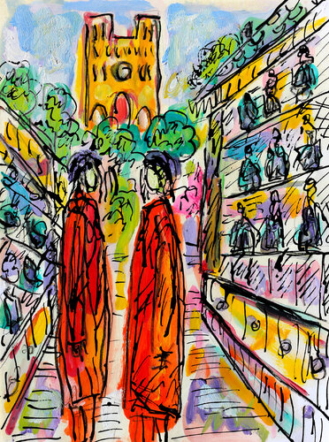 exPélerinage par Jean Mirre, Peinture en vente sur Singulart
