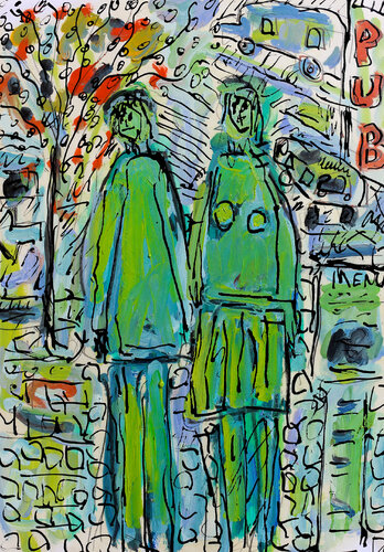 exUn tour en ville par Jean Mirre, Peinture en vente sur Singulart