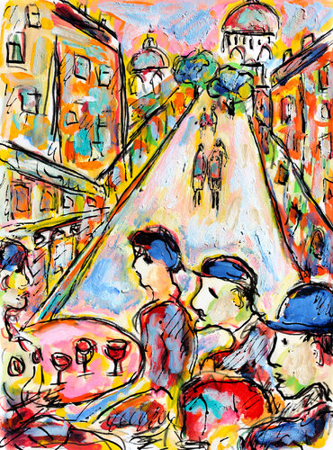 exBar des Abbesses par Jean Mirre, Peinture en vente sur Singulart