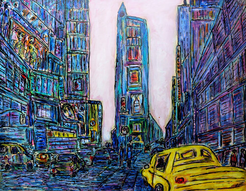 Big Yellow Taxi de Jean Mirre, Pintura a la venta en Singulart