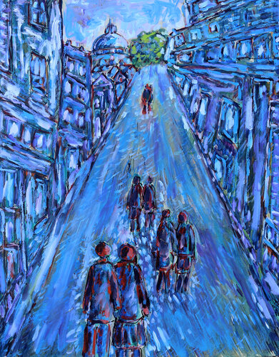 Walking to Montmartre van Jean Mirre, Schilderij te koop op Singulart