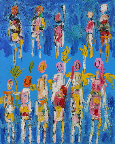 Frères humains van Jean Mirre, Schilderij te koop op Singulart