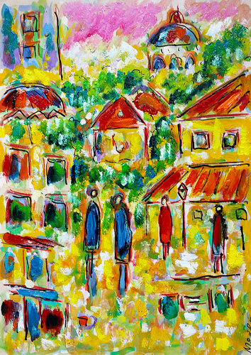 Village Tertre van Jean Mirre, Schilderij te koop op Singulart