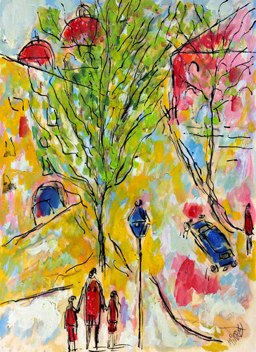 Enfance à Montmartre van Jean Mirre, Schilderij te koop op Singulart