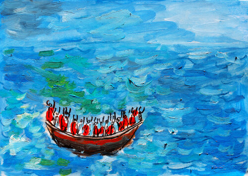 La grande bleue by Jean Mirre, Painting for Sale on Singulart