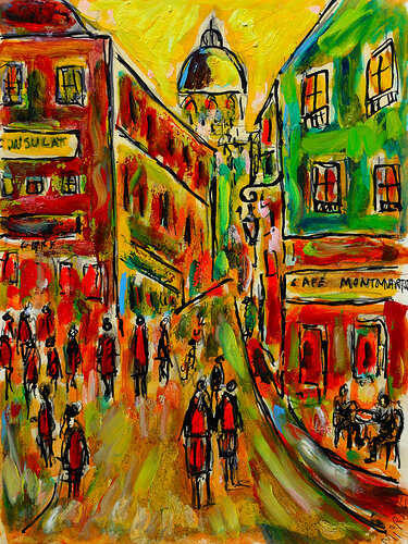 Nouvel An à Montmartre van Jean Mirre, Schilderij te koop op Singulart
