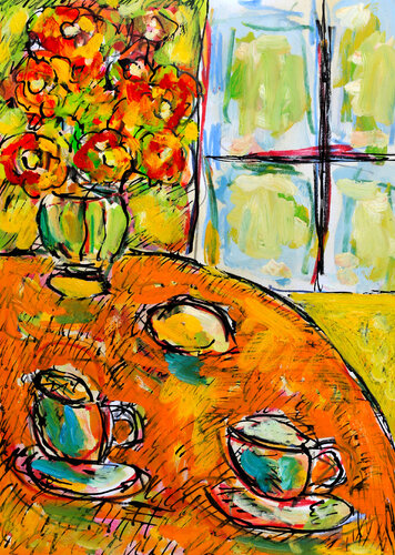Petit café du matin van Jean Mirre, Schilderij te koop op Singulart