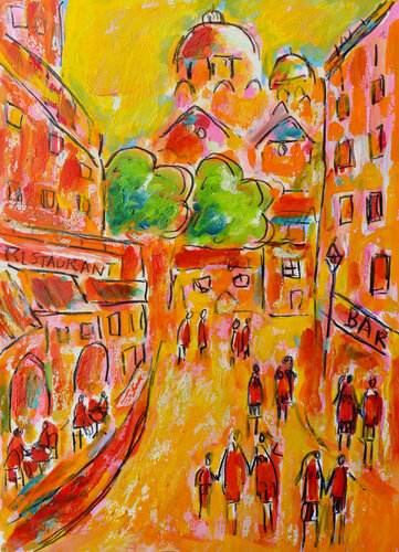 Bar vibrant di Jean Mirre, Pittura in vendita su Singulart