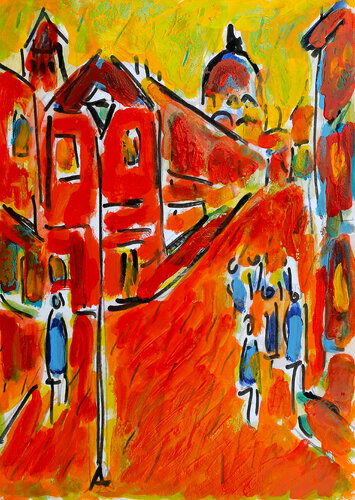exConsulat rouge van Jean Mirre, Schilderij te koop op Singulart
