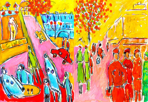 Promenons nous dans Paris von Jean Mirre, Malerei kaufen auf Singulart
