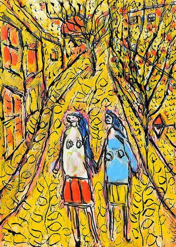 Chemin de l'école di Jean Mirre, Pittura in vendita su Singulart