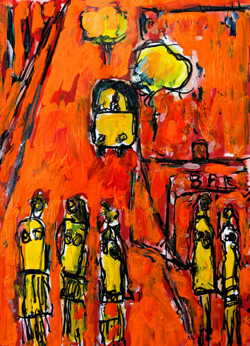 Le Loup Bar van Jean Mirre, Schilderij te koop op Singulart