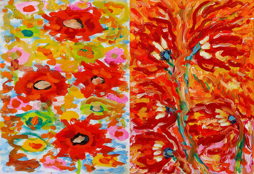 Force et fragilité des fleurs van Jean Mirre, Schilderij te koop op Singulart