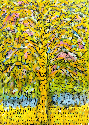 Sun tree by Jean Mirre, Painting for Sale on Singulart