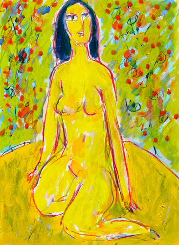Autre femme jaune par Jean Mirre, Peinture en vente sur Singulart