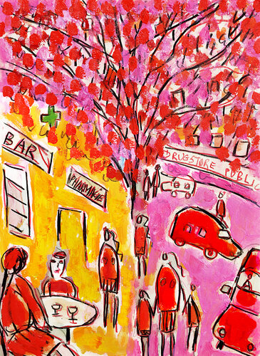 Ville village van Jean Mirre, Schilderij te koop op Singulart