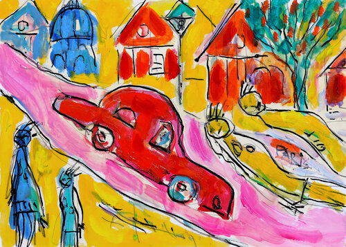 Invalides et bolides van Jean Mirre, Schilderij te koop op Singulart