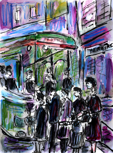Cannes, les stars, les paillettes, la montée de la marche di Jean Mirre, Pittura in vendita su Singulart