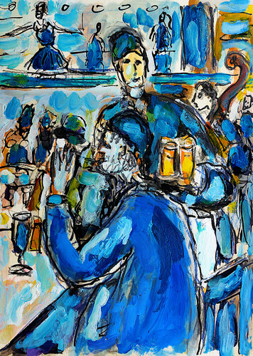 La serveuse de bocks d'après Manet van Jean Mirre, Schilderij te koop op Singulart