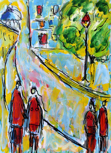 Couples parisiens van Jean Mirre, Schilderij te koop op Singulart