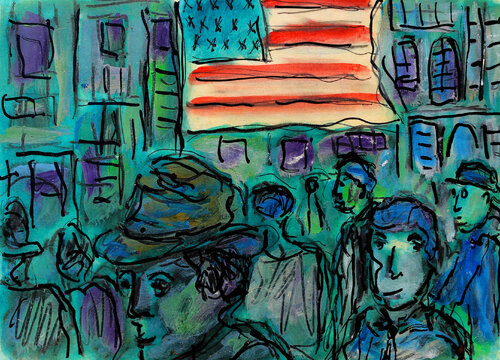 Déprime USA di Jean Mirre, Pittura in vendita su Singulart