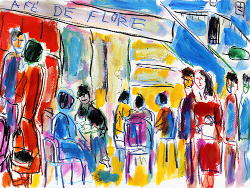 Le Flore, Paris van Jean Mirre, Schilderij te koop op Singulart