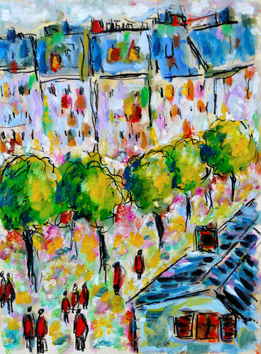 Buttes Chaumont von Jean Mirre, Malerei kaufen auf Singulart