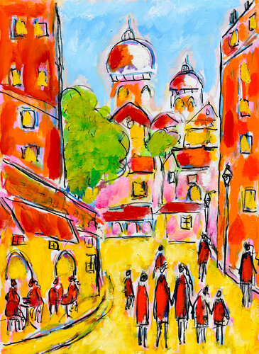 exRestaurant satiné van Jean Mirre, Schilderij te koop op Singulart