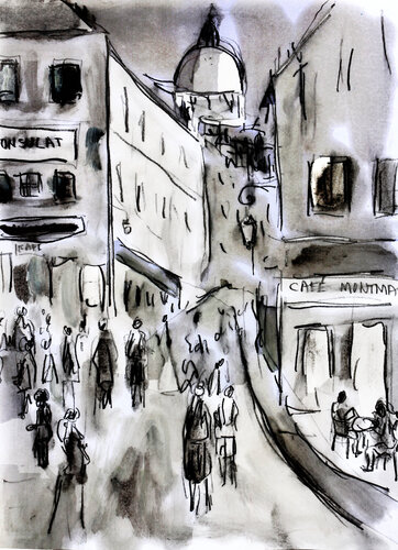 Café Montmartre van Jean Mirre, Schilderij te koop op Singulart