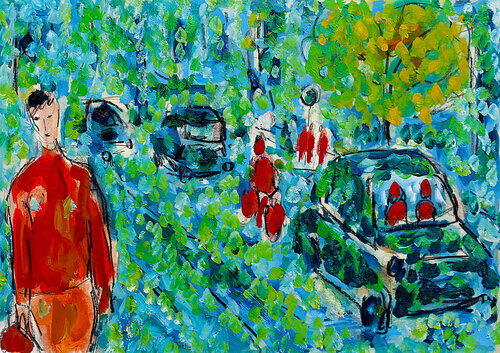 exFemme et circulation van Jean Mirre, Schilderij te koop op Singulart