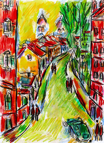 Green car di Jean Mirre, Pittura in vendita su Singulart