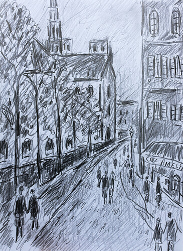 exChez Amélie van Jean Mirre, Schilderij te koop op Singulart