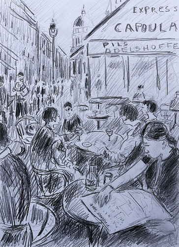 Lecture du journal di Jean Mirre, Pittura in vendita su Singulart