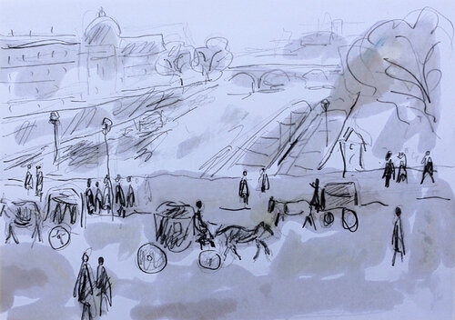 Paris des calèches (d'après Marquet) Jean Mirre