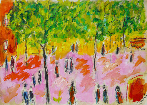 Allée rose di Jean Mirre, Pittura in vendita su Singulart