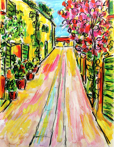 Bougainvillées à Ramatuelle by Jean Mirre, Painting for Sale on Singulart