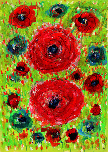 L'attrait hypnotique des fleurs van Jean Mirre, Schilderij te koop op Singulart