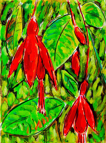 Fuchsia  SOLD van Jean Mirre, Schilderij te koop op Singulart